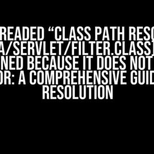 The Dreaded “Class Path Resource [jakarta/servlet/Filter.class] Cannot Be Opened Because It Does Not Exist” Error: A Comprehensive Guide to Resolution